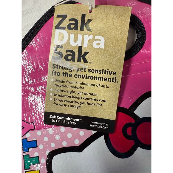 Hello Kitty by Zak Dura Sak Lunch bag Insulated Reusable Foldable Easy Clean NWT - Picture 2 of 12